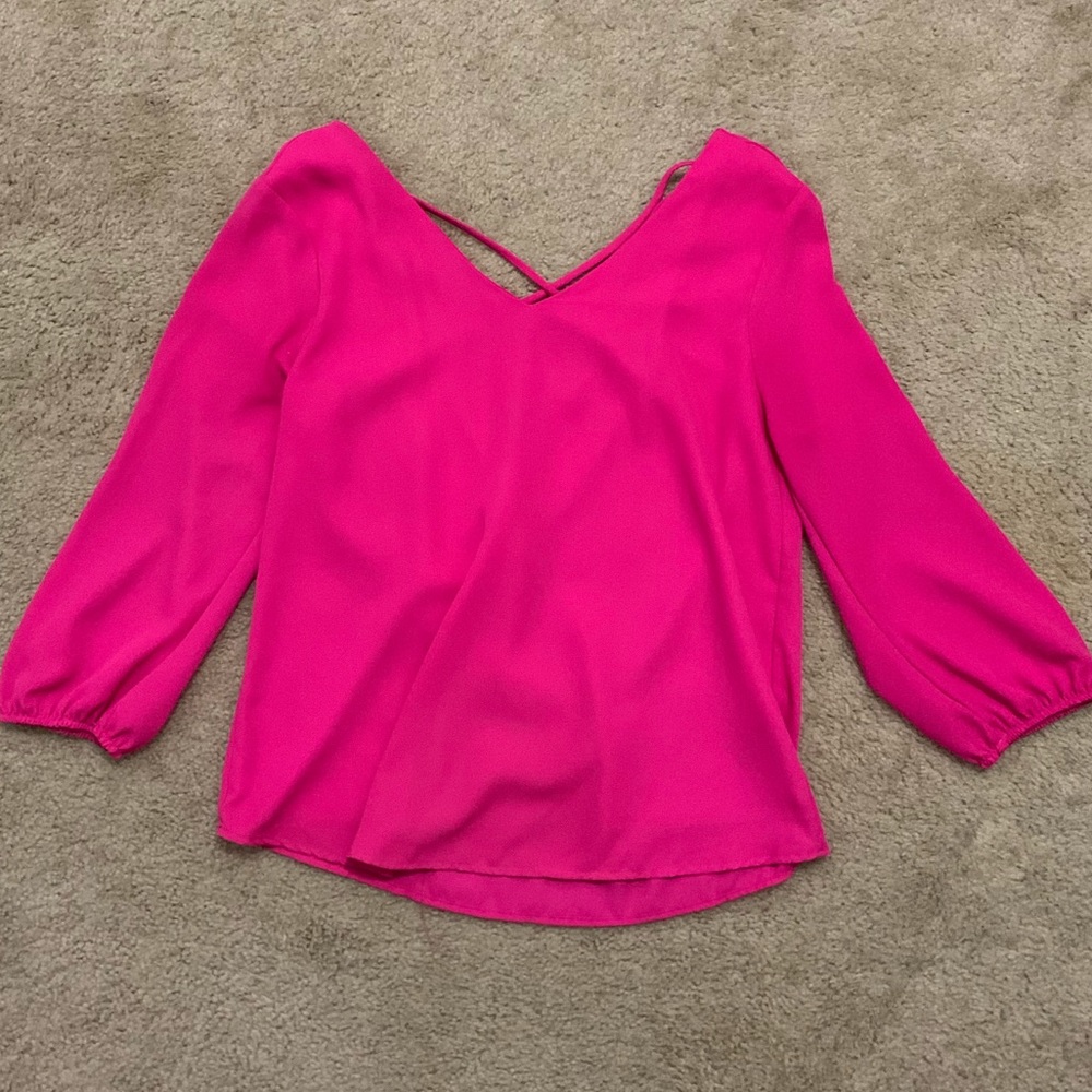 New York & Co. hot pink cowl neck top!